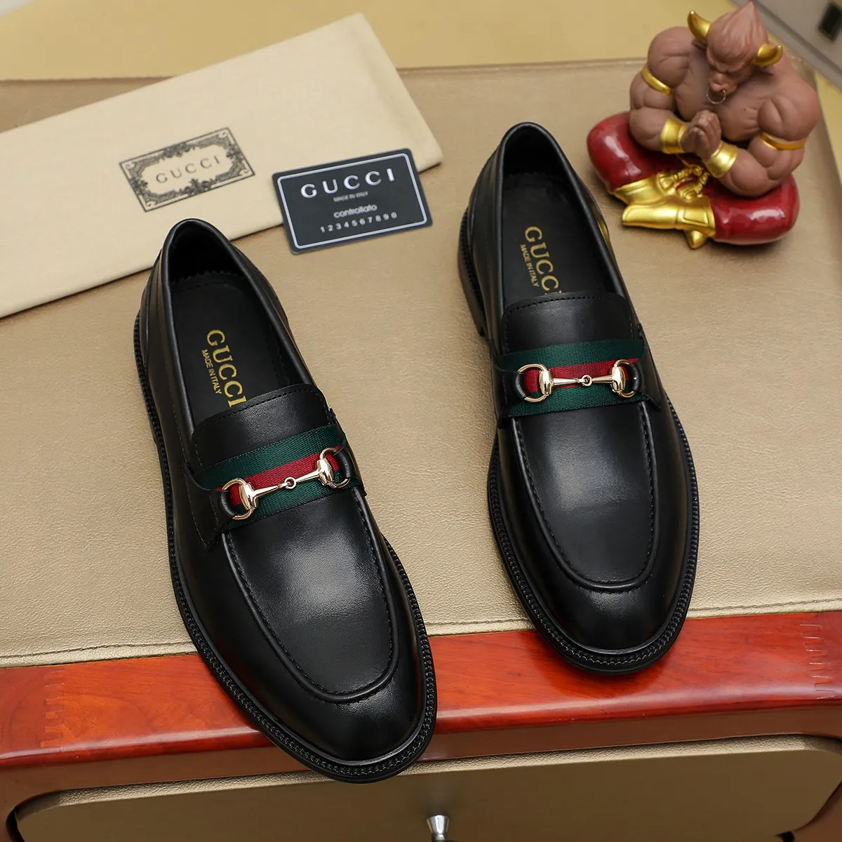 Men's shoes 💰460 💰💰Gucci official website men's business formal leather shoes update💥Hong Kong counters synchronize new styles💥completely one to one replica shipment👍zero difference in counter quality 0⃣️all made of imported first-layer cowhide on the outside with original hardware buckles➕water-dyed🐂leather lining production, color, code matching 39-44 (customized at 38.45.46)……